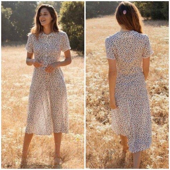 💕CHRISTY DAWN💕 Sebastian Peter Pan Collar Dress ~ Geranium Calico XL - Picture 1 of 14